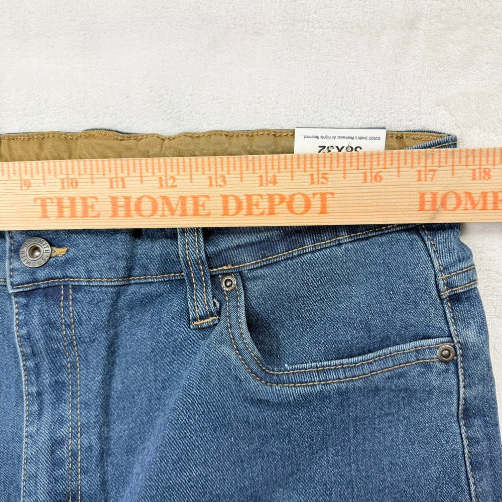Smiths Workwear Mens Relaxed Fit Stretch Work Jeans Light Vintage Wash 38x32 - Picture 9 of 12